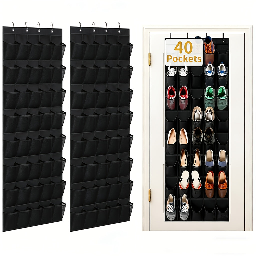 Shoe Organizer shown in the 2 Pcs Black option