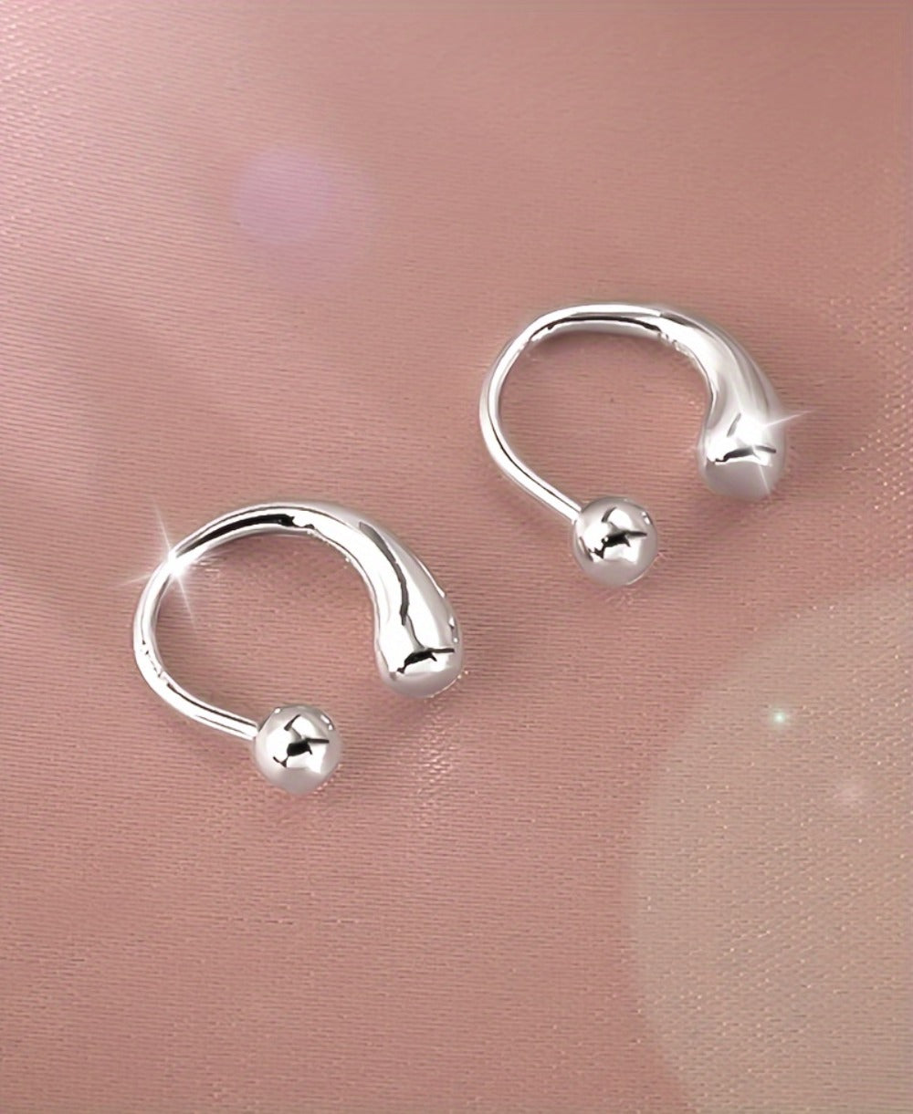 Stud Earrings for Women - S925 Sterling Silver Teardrop with Screw-Back Minimalist High-End for - product detail view 14