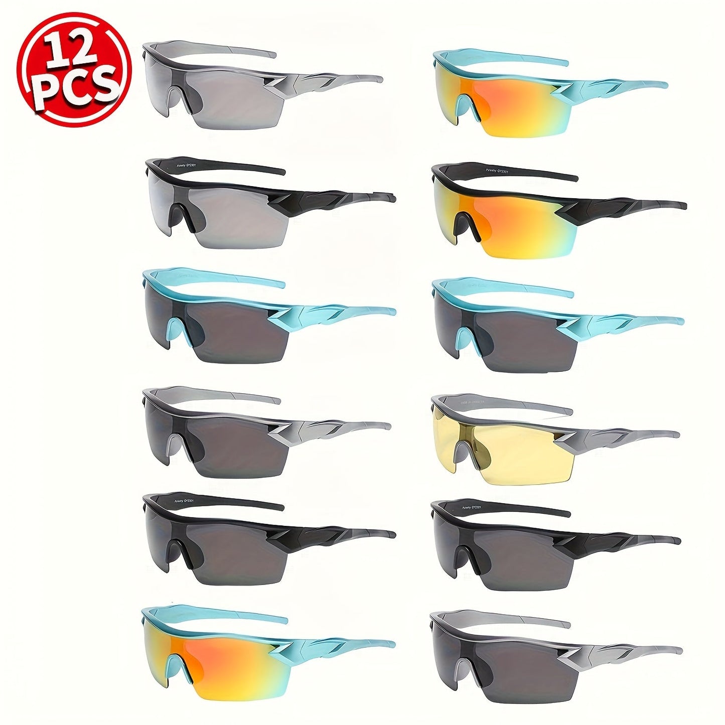 Sunglasses for Men - Bulk 12 Pack for & Women Classic Square Retro UV400 Wholesale Eyewear Set - product detail view 11