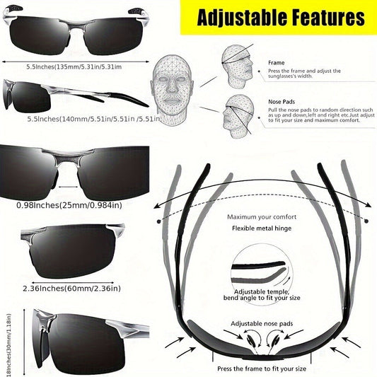 Sunglasses for Men - HD Polarized Al-Mg Alloy Ultralight Frame UV400 for Women High-Definition - product detail view 2