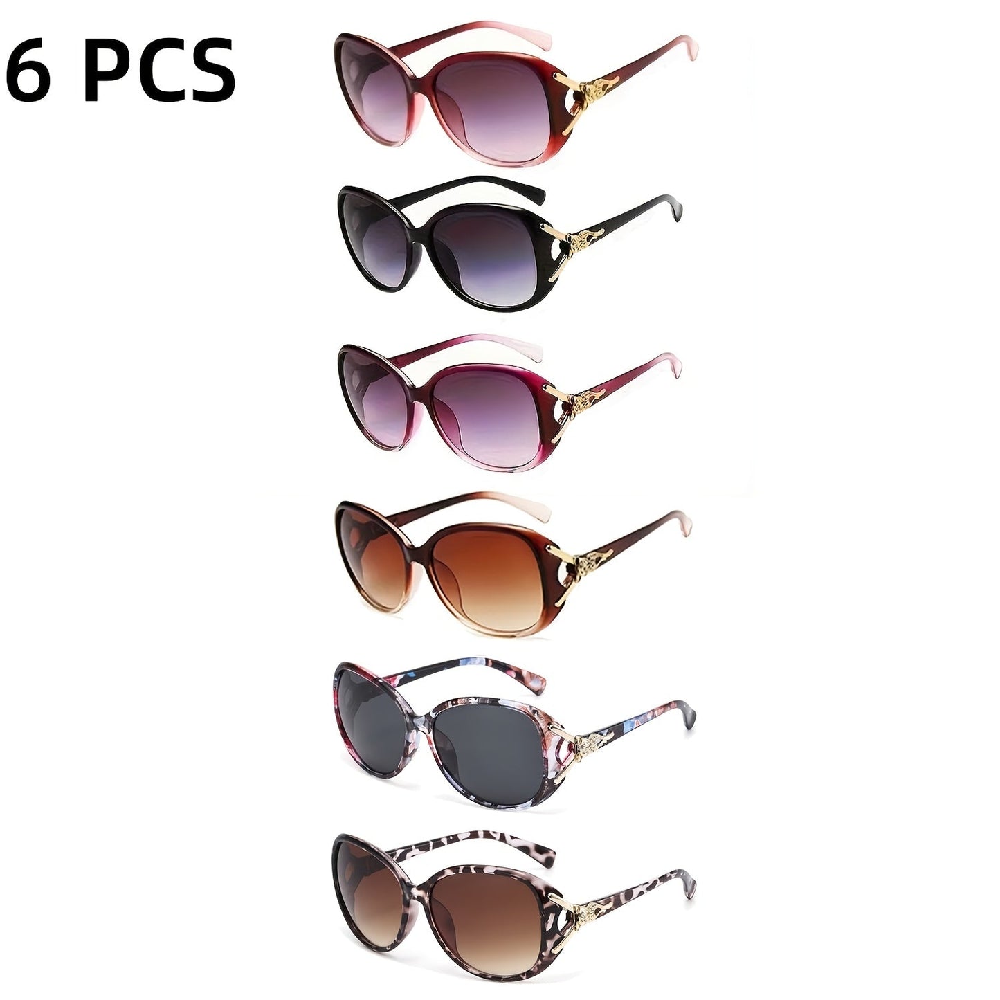 Sunglasses for Women - Oversized for 3 Pack 6 Pack Bulk Set Anti-Glare UV Protection Fashion - product detail view 11