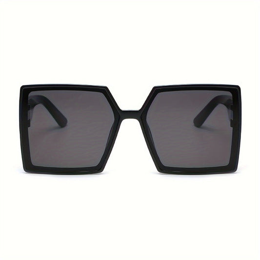 Sunglasses for Women - Oversized for Fashion Luxury Thick Frame Big Lens Shades Black Gray - product detail view 2