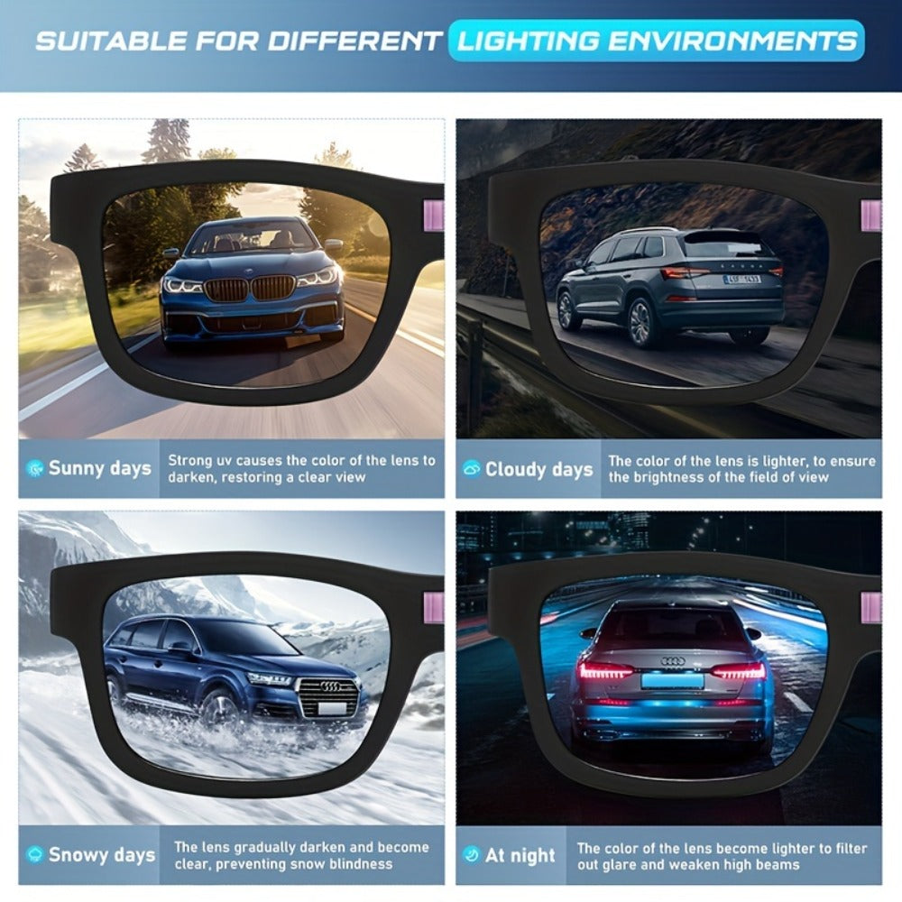 Sunglasses for Men - Photochromic Polarized UV400 Auto-Darkening Lenses Lightweight Frame for - product detail view 8