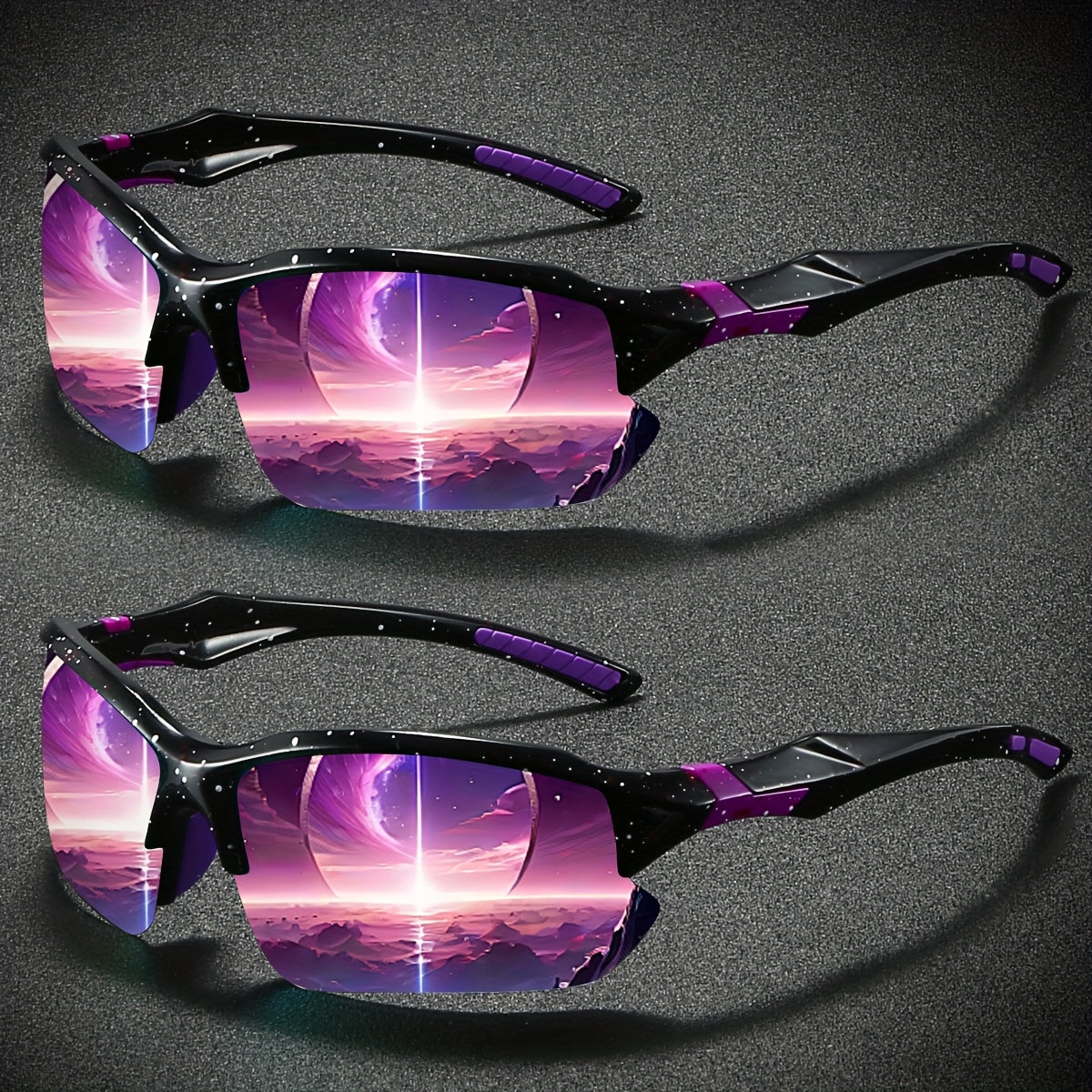 Sunglasses for Women - Polarized for 2 Pack Semi-Rimless UV400 Anti-Glare Mirror Lens TAC Coating - product detail view 11