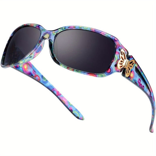 Sunglasses for Men - Polarized UV400 Butterfly Floral Wrap-Around Fashion Eyewear for & Women - product detail view 2