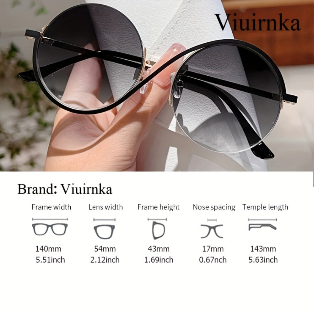 Sunglasses for Women - Round Oversized for with Case & Cleaning Cloth - Trendy Large Full Frame - product detail view 6