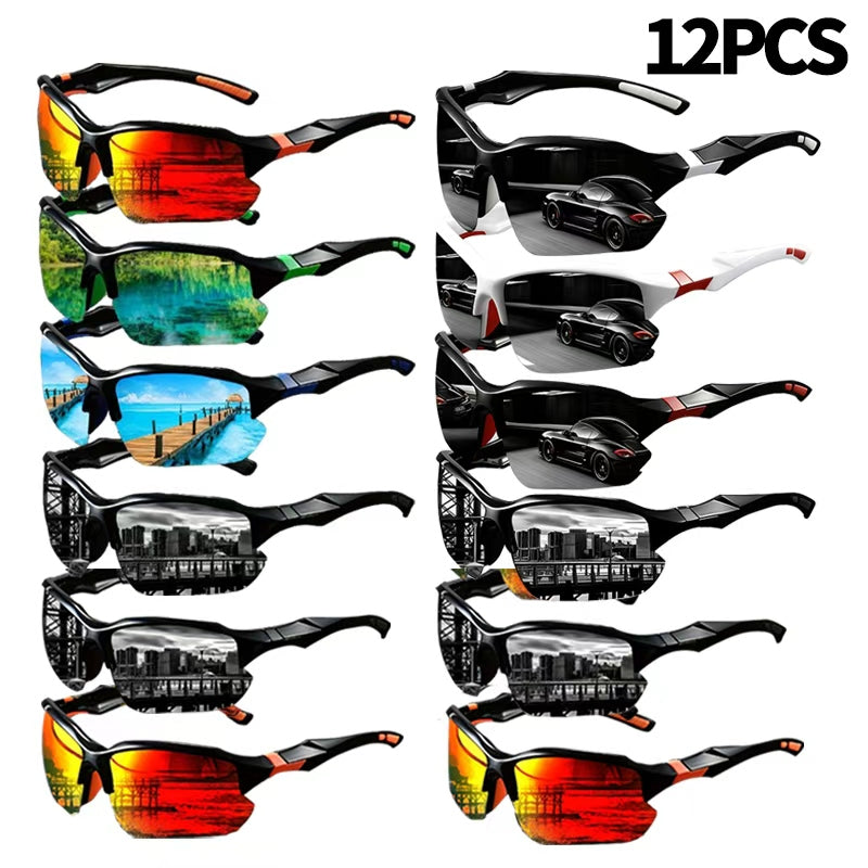 Sunglasses for Men - Sports Bulk Set 8 or 12 Pairs UV Protection True Color Coating Fashion - product detail view 8