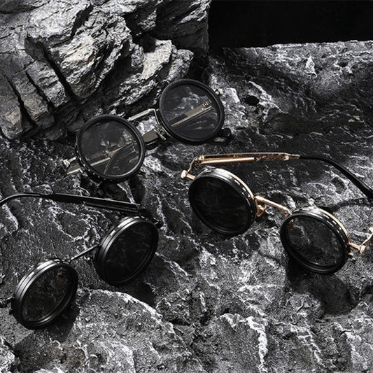 Sunglasses for Men - Steampunk Rotating Lens Glasses - Adjustable ND Mechanical Style Frame for - product detail view 2