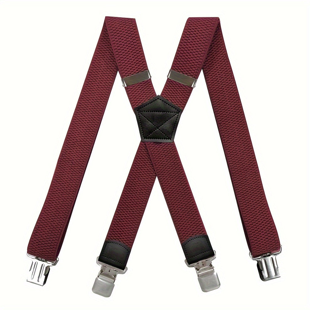 Suspenders & Braces - Heavy Duty for Men 1.5 Inch Wide X-Back 4 Strong Metal Clamps Adjustable - product detail view 17