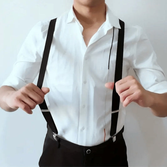 Suspenders - Heavy Duty Men X-Back 4 Clips High Elastic Adjustable Braces Formal Casual - product detail view 2