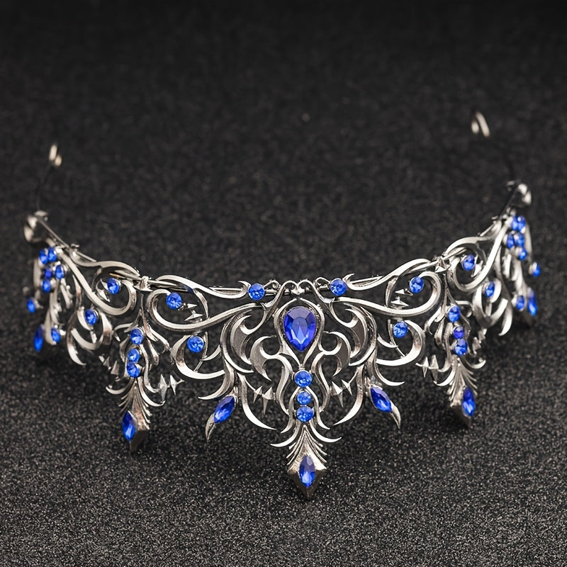 Tiara Crown - Baroque for Women Vintage Gothic Rhinestone Headpiece Halloween Cosplay - product detail view 26