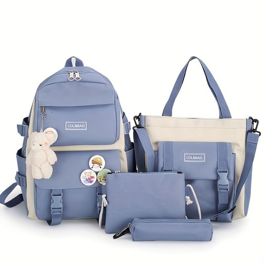 Travel Backpack – 4-Piece, Canvas, Large Capacity, for Travel & School – detail view 5