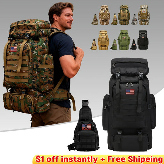 Travel Backpack – 80L, 80l Tactical Molle System Multi – detail view 9
