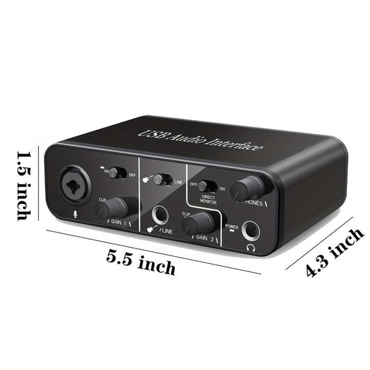 USB Audio Interface, USB-C, USB, Mic, Preamps, Cable for Recording and Streaming detail image