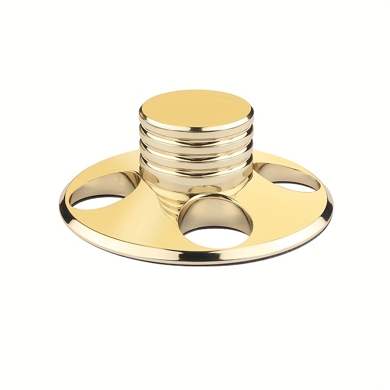 Vinyl Record Weight Stabilizer, 79 mm Metal Turntable Clamp in Solid or Four-Hole Black, Silvery and Golden Options