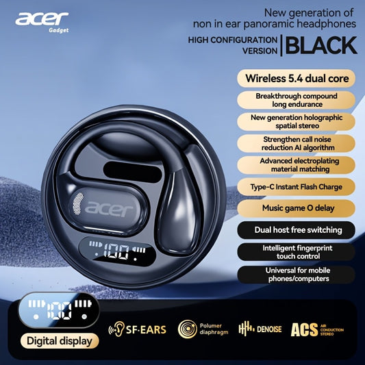 Wireless Earbuds Acer OHR510 Bluetooth 5.4 with Dual Anti-Leak Design, Touch and USB-C Case