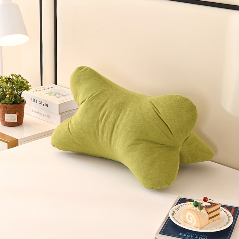 Triangular Lumbar Support Pillow Chenille, Breathable Back Cushion with Hidden Zipper for Office Chair Sofa Bed