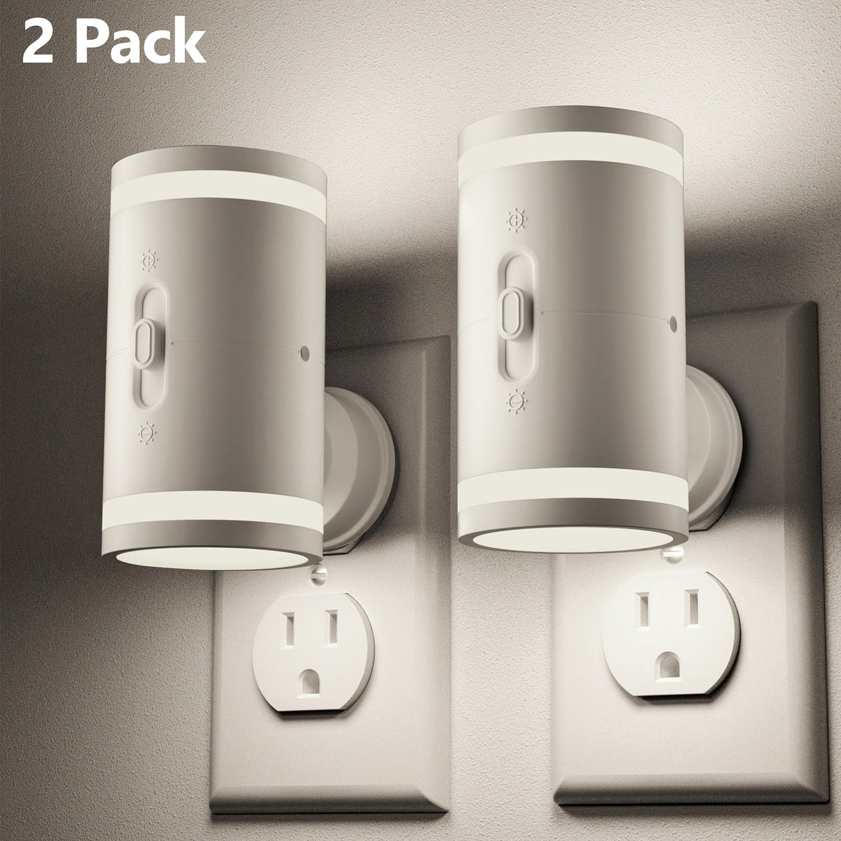 LED Night Light Plug In Dusk to Dawn Sensor, 5-120LM Adjustable Brightness, 3 Color Temperatures
