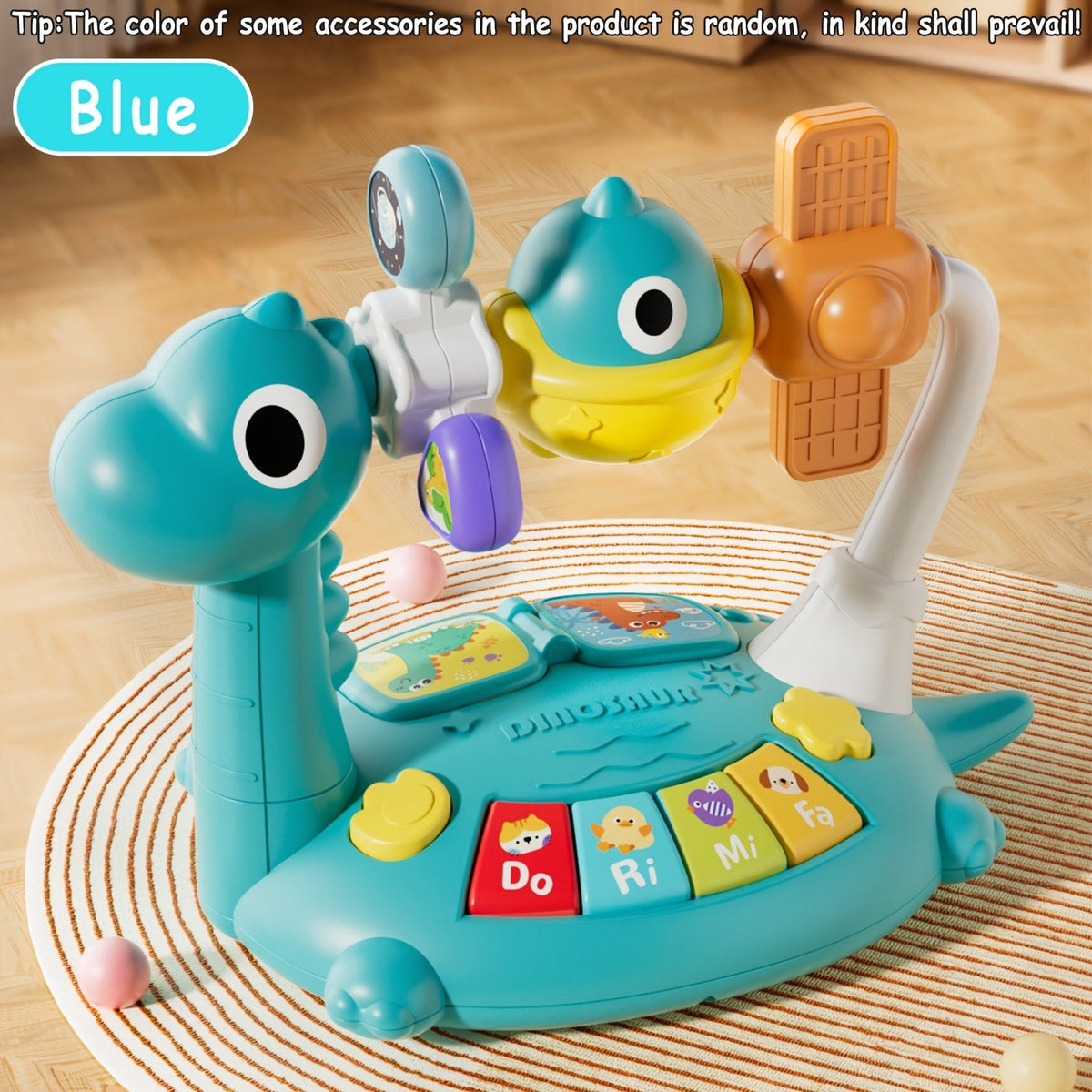 Dinosaur Piano Toy for Kids, Rotatable Smart Music Box with Space Theme, Mini Electronic Musical Instrument for Toddlers