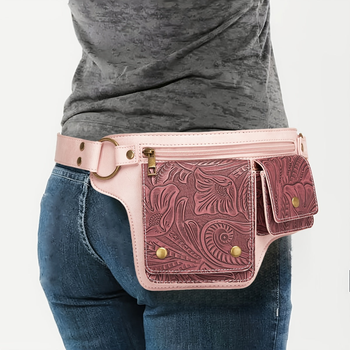 Waist Bag – Multi-Pocket, Cow Print Waist Chest Adjustable – detail view 26