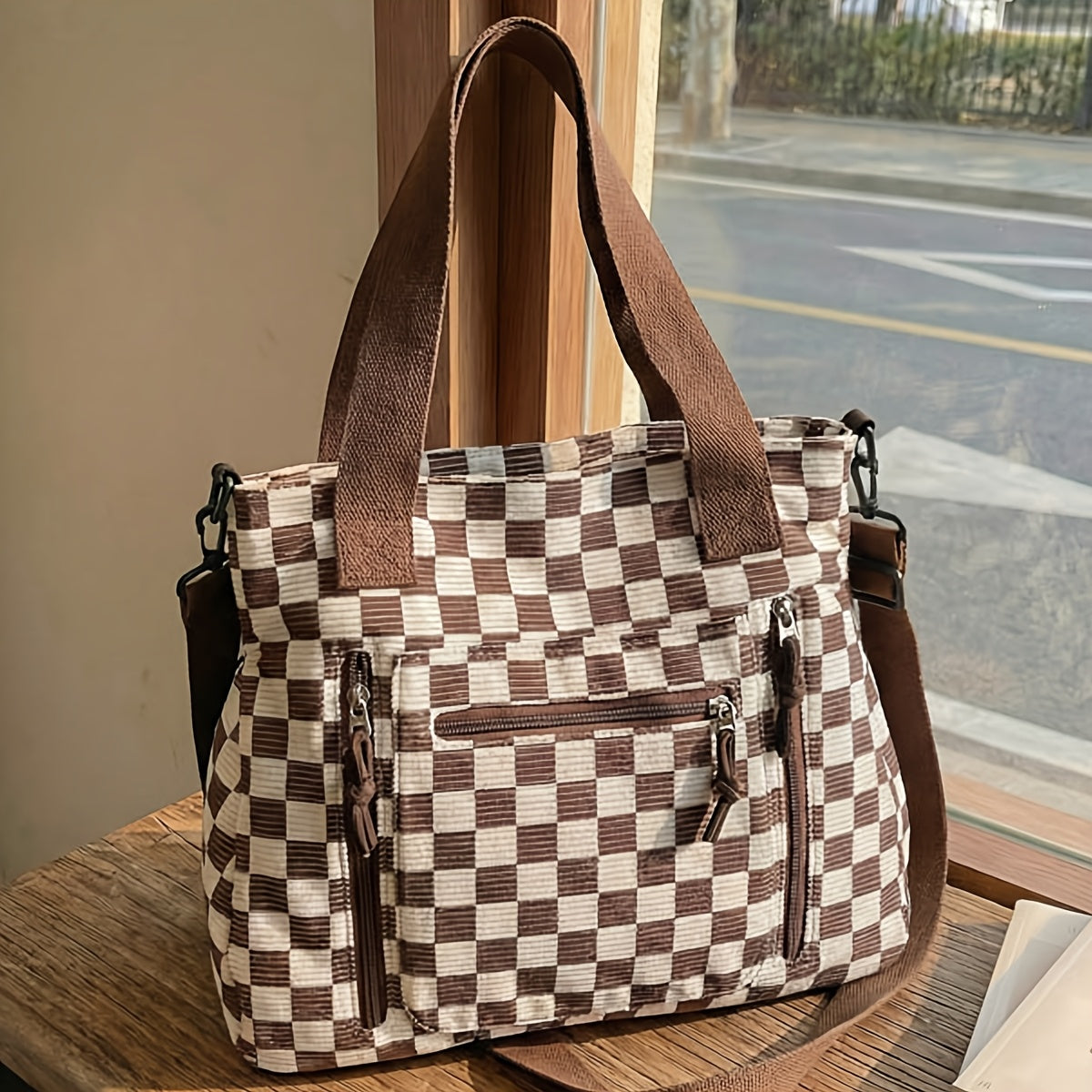 Crossbody Bag for Women – 4 Colors, Corduroy, Large Capacity, for Travel & Work – detail view 16