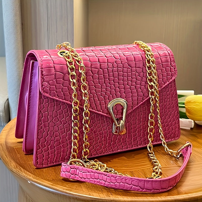 Crossbody Bag for Women – Crocodile Pattern Vintage Detachable Strap – detail view 37