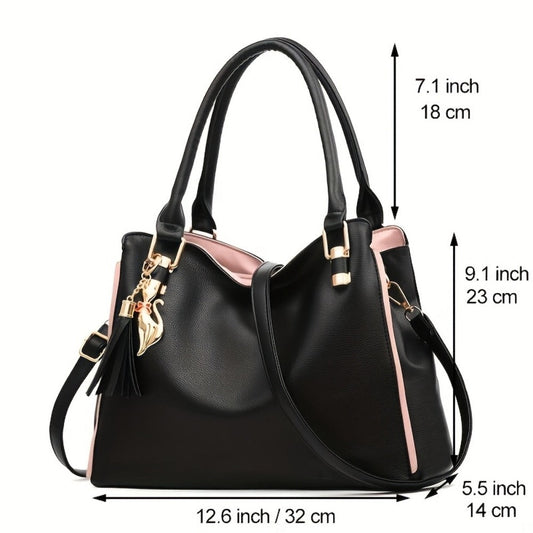Crossbody Bag for Women – Elegant Fashion Stylish Satchel Black – detail view 3