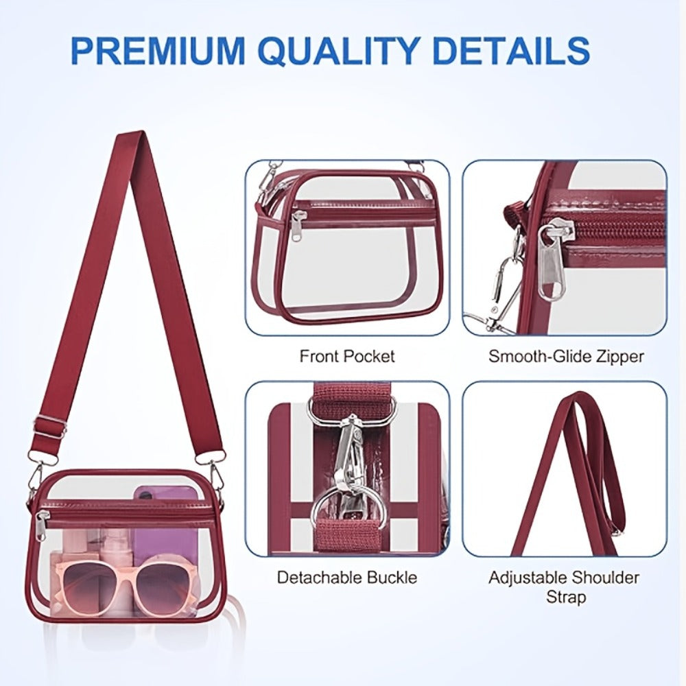 Crossbody Bag – PVC, Clear, Transparent, Adjustable Strap – detail view 10