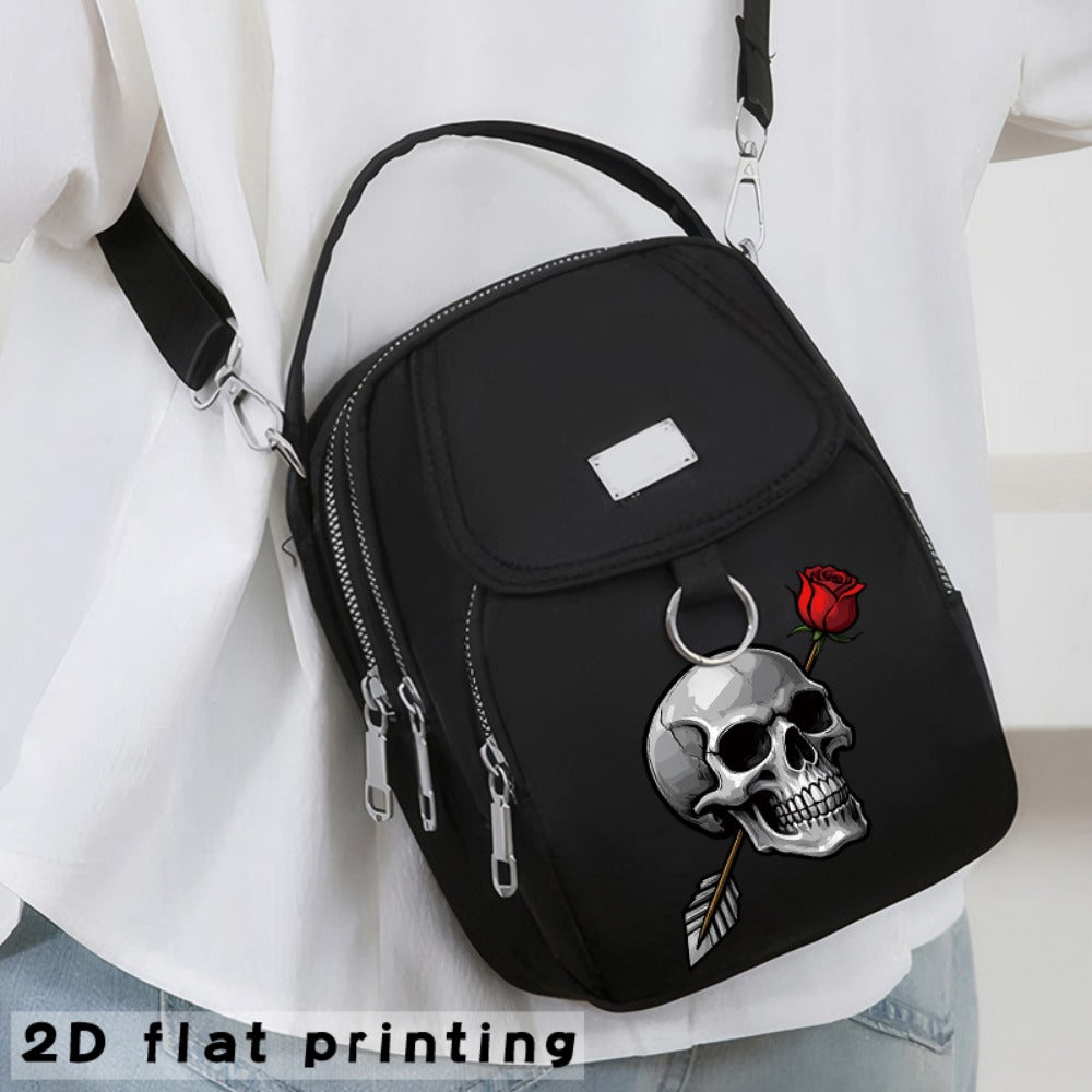 Crossbody Bag for Women – for Travel & Everyday Use, Rose Arrow Print Zipper Closure – detail view 10