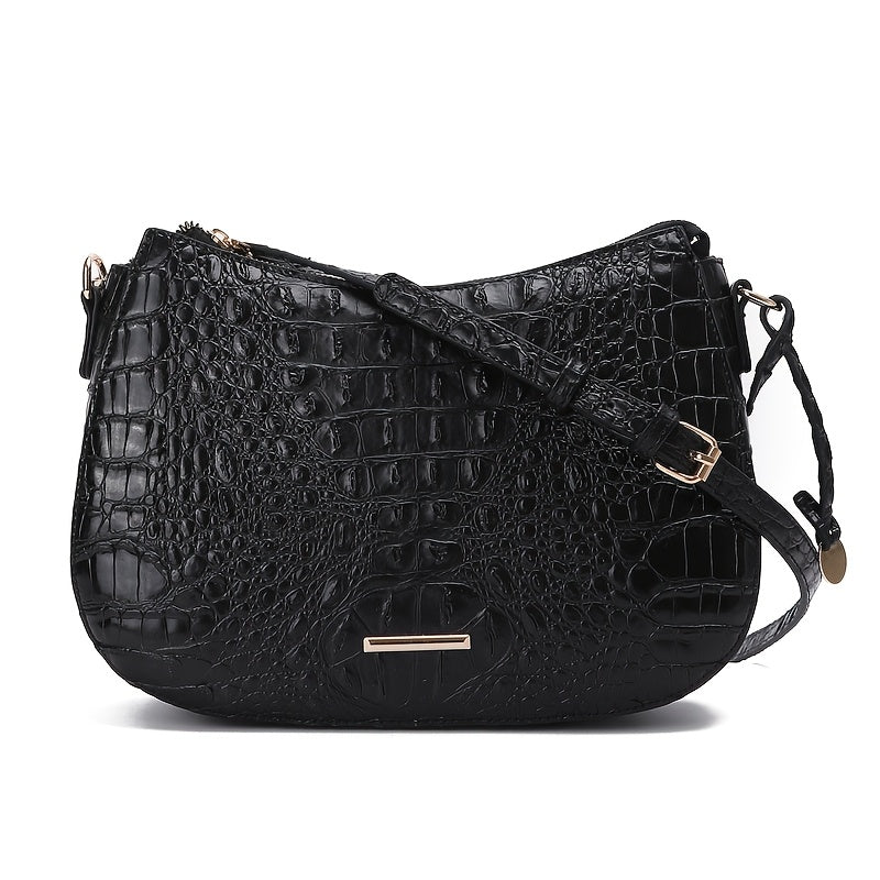 Crossbody Bag for Women – for Travel & Everyday Use, Crocodile Pattern Vintage Textured – detail view 4