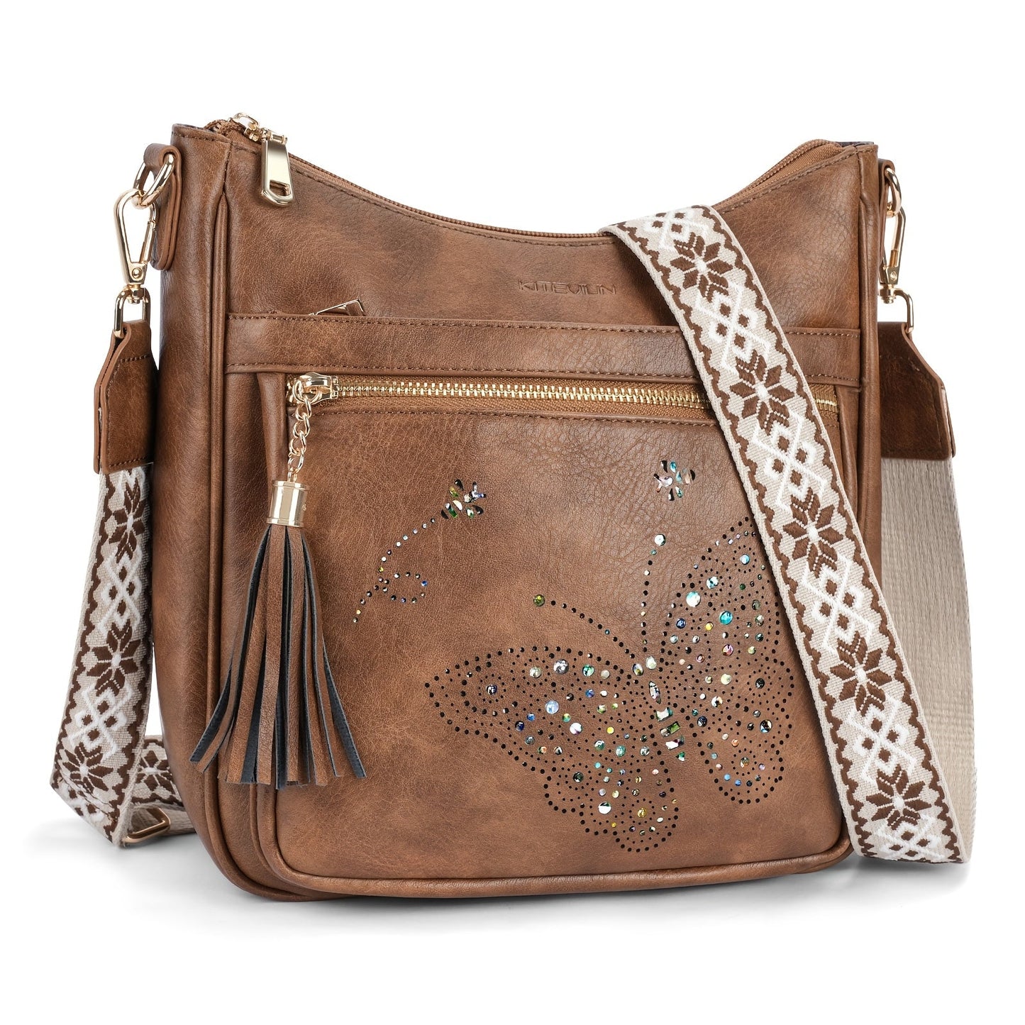 Crossbody Bag for Women – for Travel & Everyday Use, Vintage Pattern Adjustable Strap – detail view 22