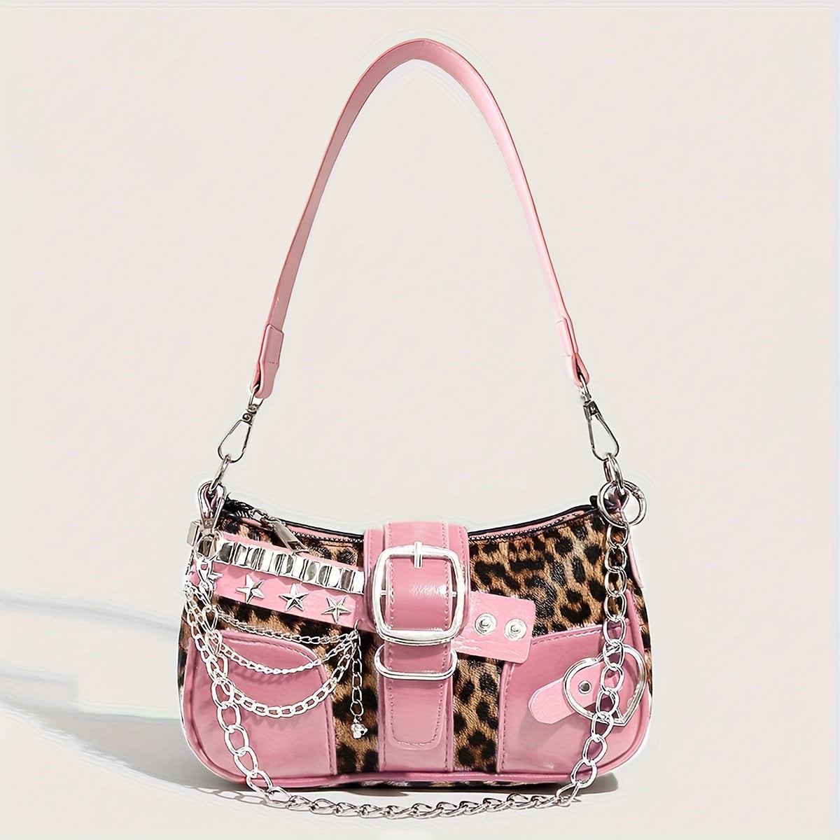 Crossbody Bag for Women – Y2k Leopard Print Chain Strap – detail view 9