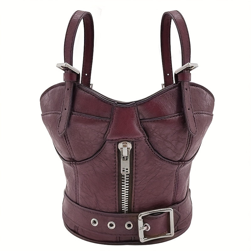 Women's Handbag – Mini, Dark Punk Zipper Creative Shape – detail view 26