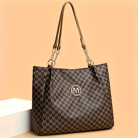 Shoulder Bag for Women – for Everyday Use, Houndstooth Gold Chain Strap M – alternate view