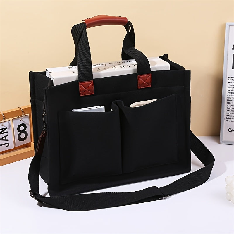 Tote Bag for Women – 5 Colors, Canvas, Multi-Pocket, for Travel & Work – detail view 19