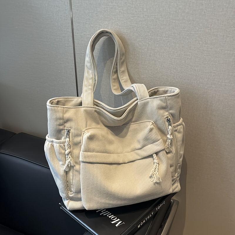 Tote Bag for Women – Corduroy, for Everyday Use – detail view 3