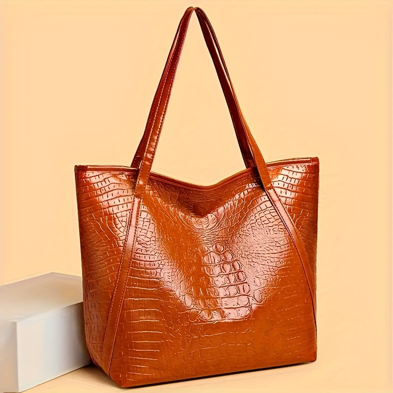 Tote Bag for Women – Large Capacity, Crocodile Print Large Capacity Scratch – detail view 21