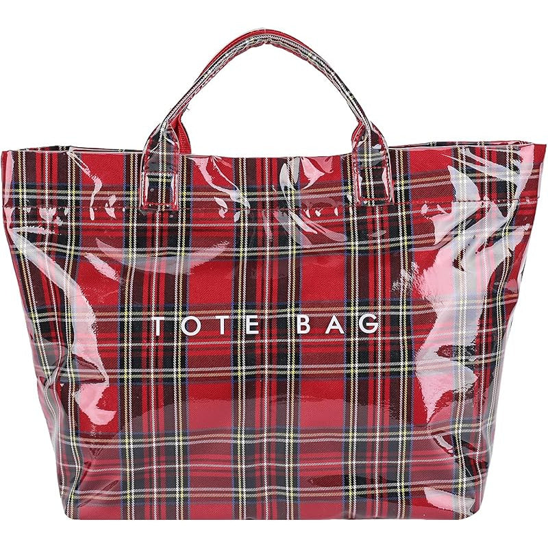 Tote Bag for Women – PVC, Christmas Plaid Pvc Zipper Holiday – detail view 15