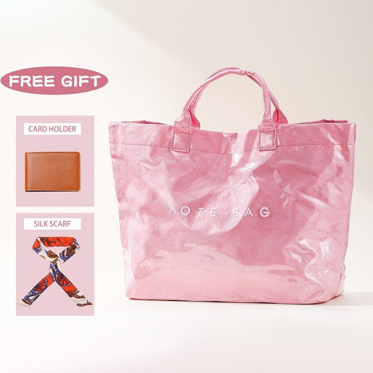 Tote Bag for Women – for Work, Large Plastic Stylish Letter Print – detail view 10