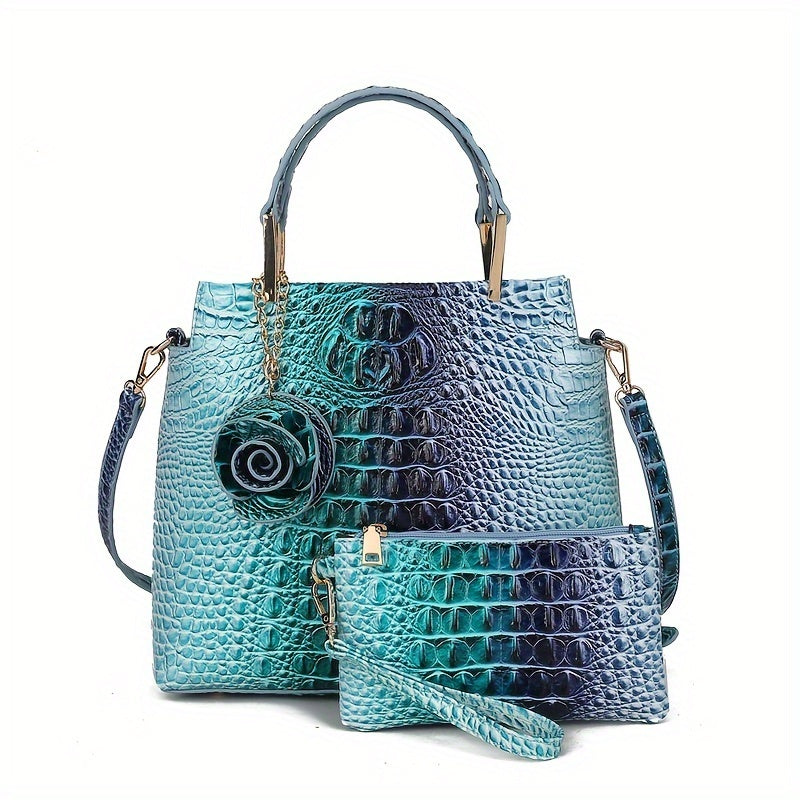 Women's Wallet – 2-Piece, Piece Crocodile Pattern Set Faux – detail view 29