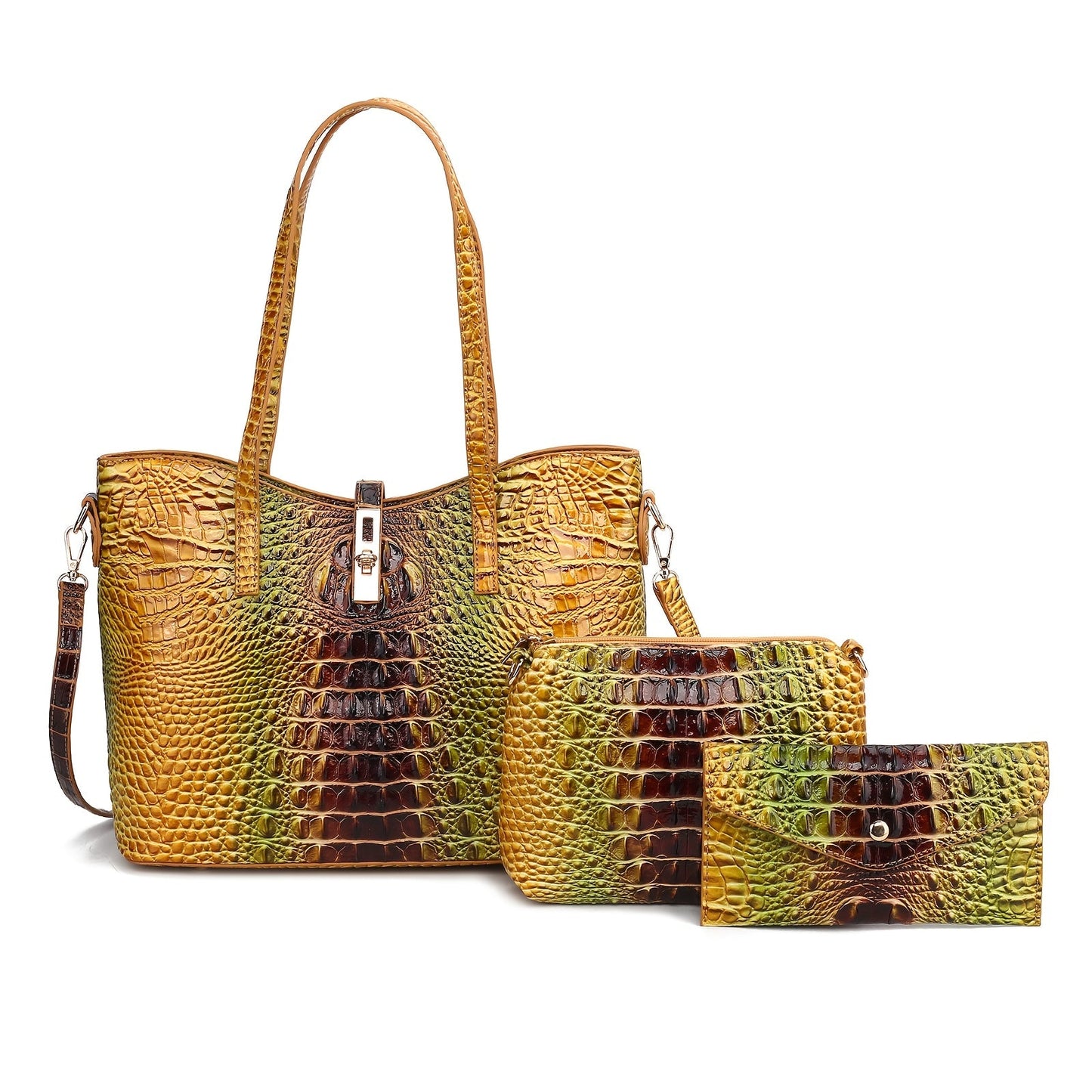 Women's Wallet – 3-Piece, Piece Faux Leather Set Crocodile – detail view 29