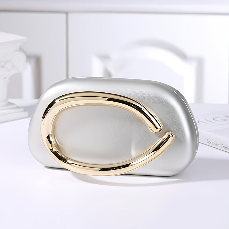 Women's Wallet – Acrylic Evening Clutch Golden Metal – detail view 39