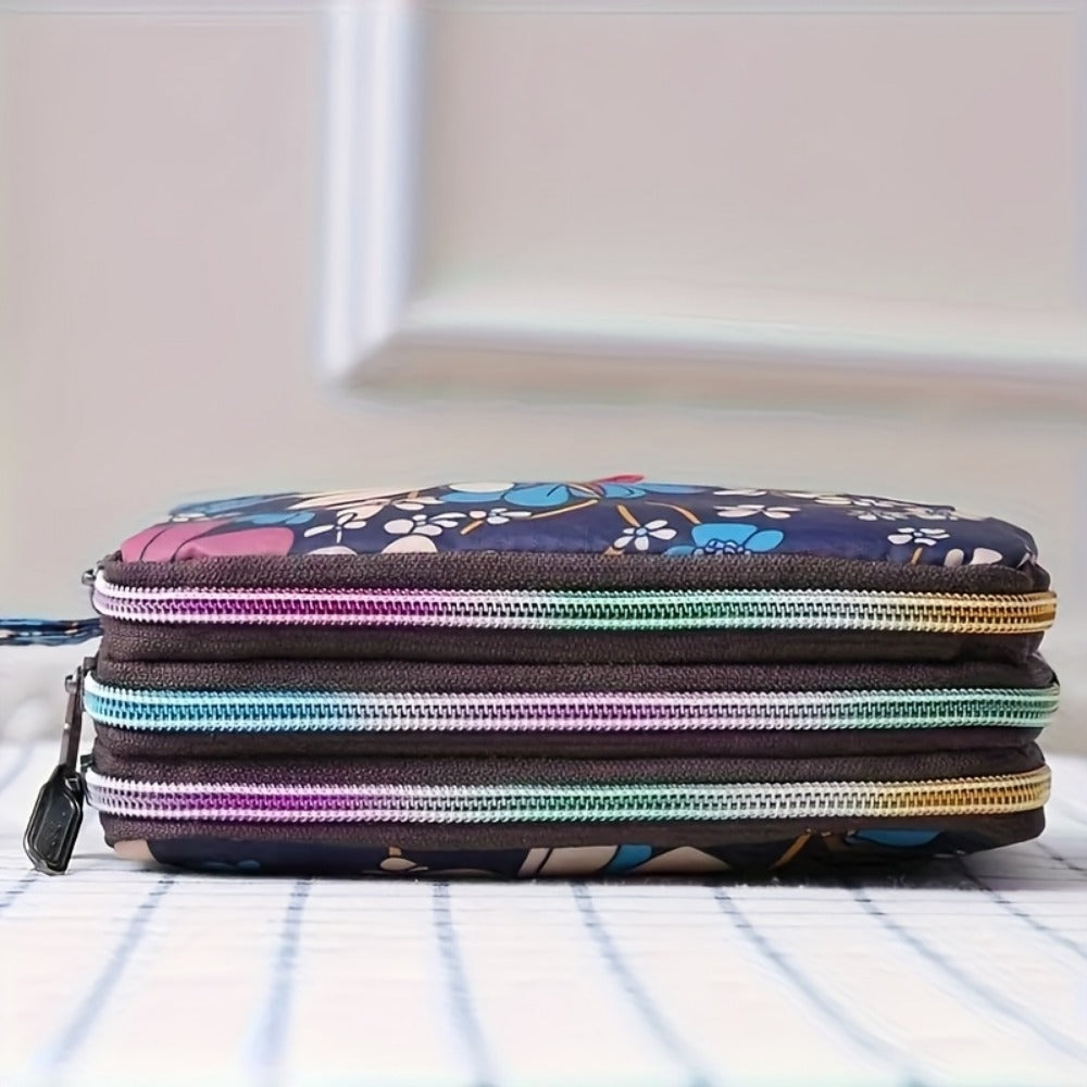 Women's Wallet – for Everyday Use, Floral Layer Zipper Multi Compartment – detail view 8