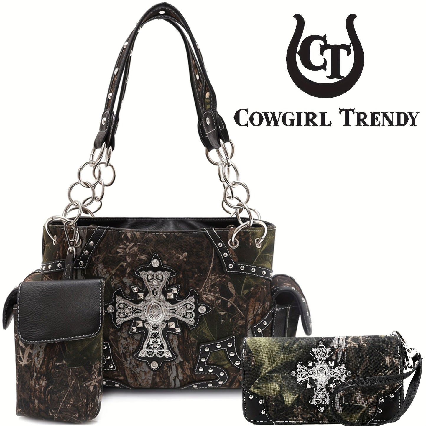 Women's Wallet – Western Studded Faux Leather Concealed – detail view 23