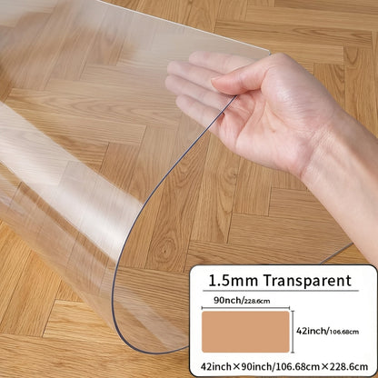 Clear PVC Floor Protector Mat with 29 Rectangular Size Options, Including 1.5mm Formats up to 44 x 120 Inches