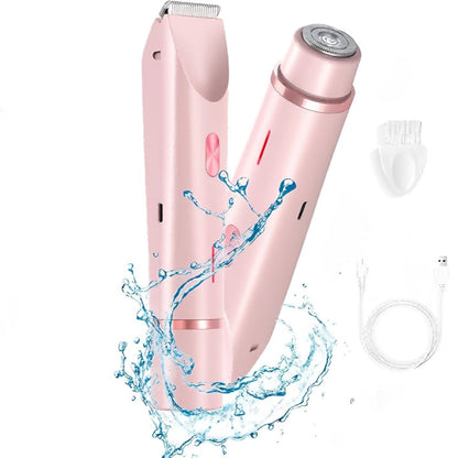 Electric Shaver 2-in-1 Bikini and Facial Razor with USB Rechargeable Power for Dry or Wet Use in Three Colors