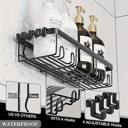 Five-Piece Shower Caddy Organizer Set with Soap Holder in Ten Exact Checkout Colors for Home and Everyday Use