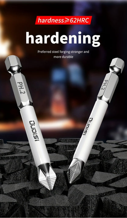 Six-Piece PH2 Magnetic Screwdriver Bit Set in 25, 50, 65, 70, 90 and 150 mm Lengths for Drills and Drivers