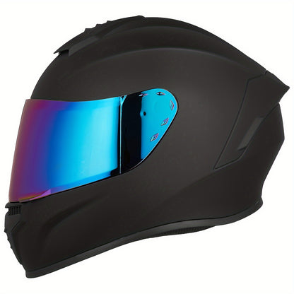 Full Face Motorcycle Helmet DOT Certified – Removable Washable Liner, Color Lens Compatible, Unisex S–XL, Matt Black / Gloss Black / White