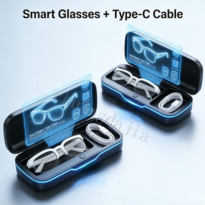 AI Smart Glasses with Real-Time Translation – Open-Ear Audio, Wireless Music, Built-In Mic & Speaker, Bluetooth Wearable Tech for Travel Work Daily Use, Black or White (Single or 2-Pack)